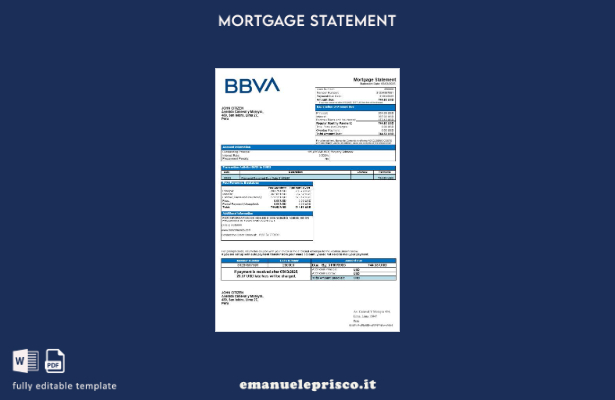 estratto conto del mutuo del Banco de Comercio del Perù in stile verificato nel 